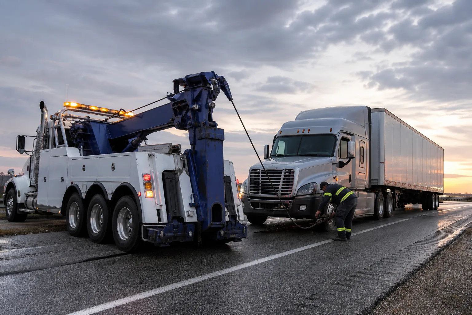 Illustration for Heavy-duty towing providers