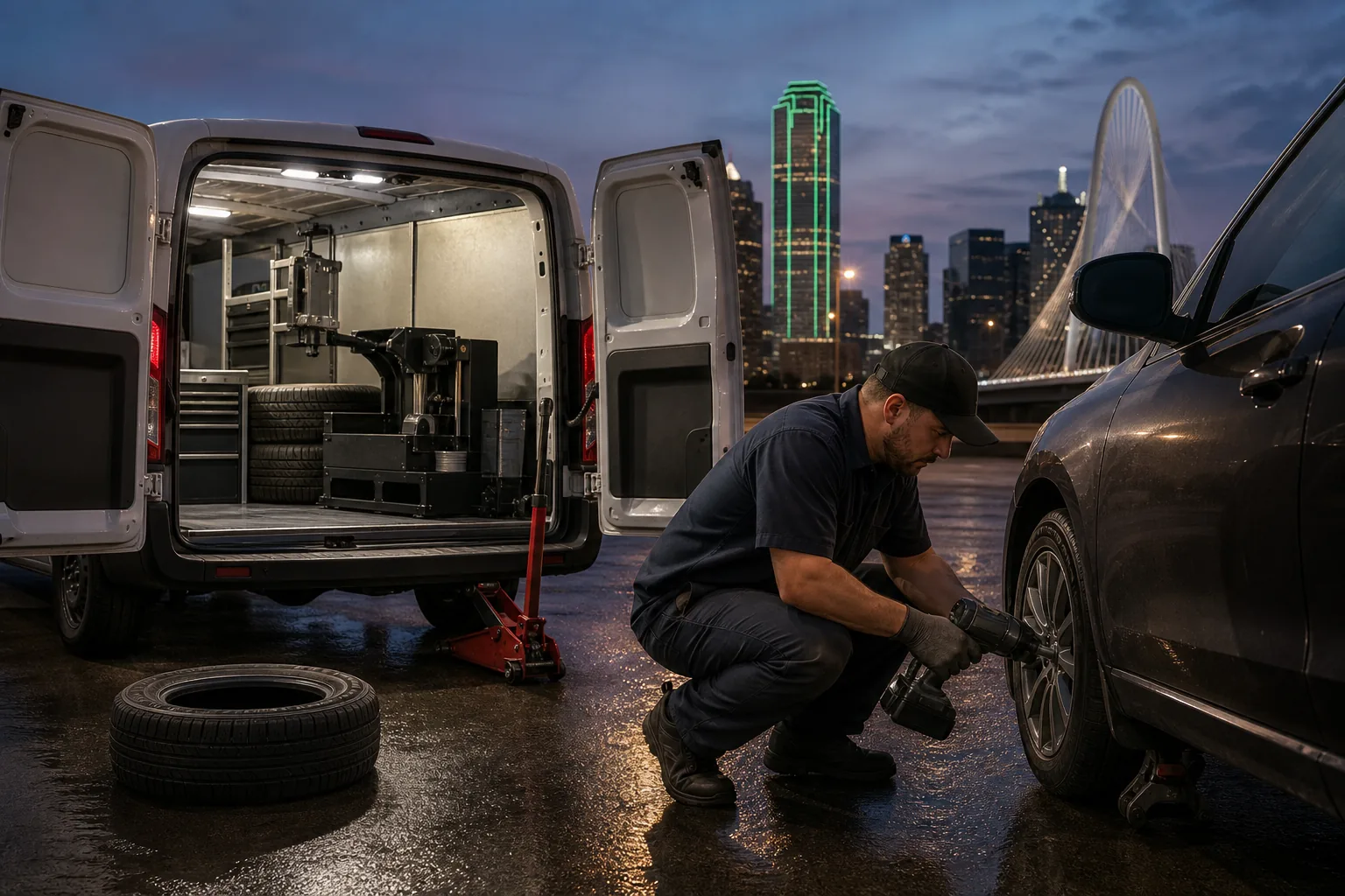 Illustration for Dallas Mobile Tire Shop