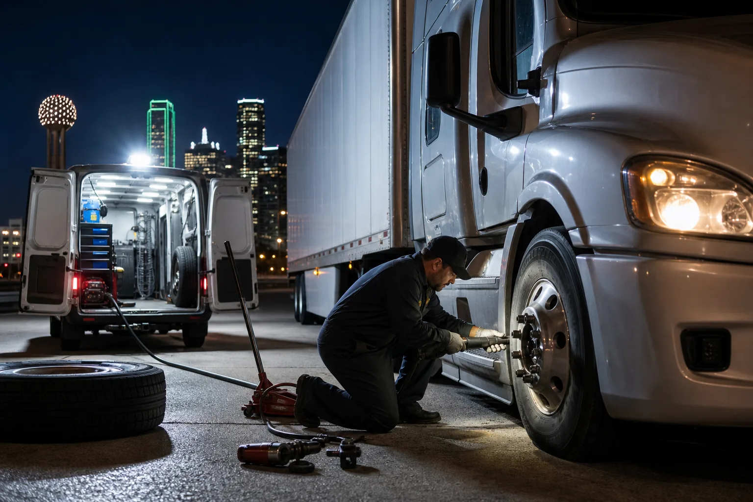 Illustration for Mobile Tire Shop