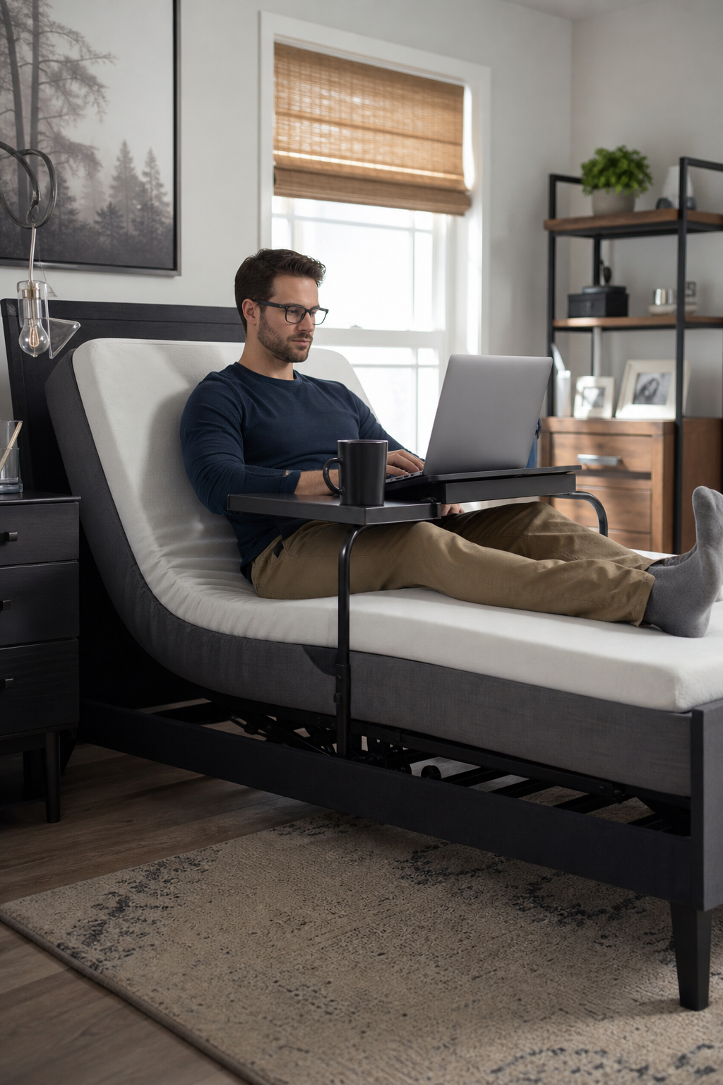 adjustable bed for home office setup