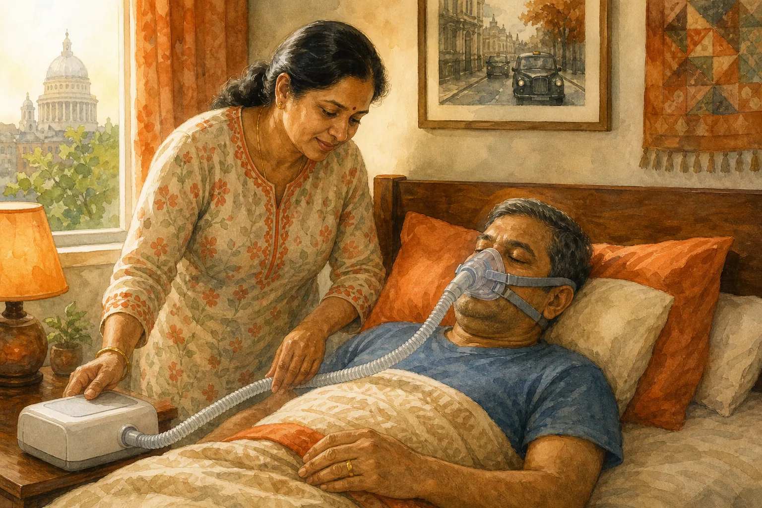 How CPAP airflow helps keep the airway open during sleep.