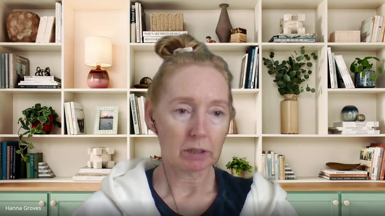 Hanna Groves speaking on a video call