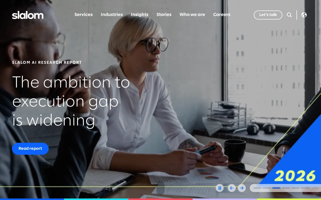 Screenshot of the Slalom website