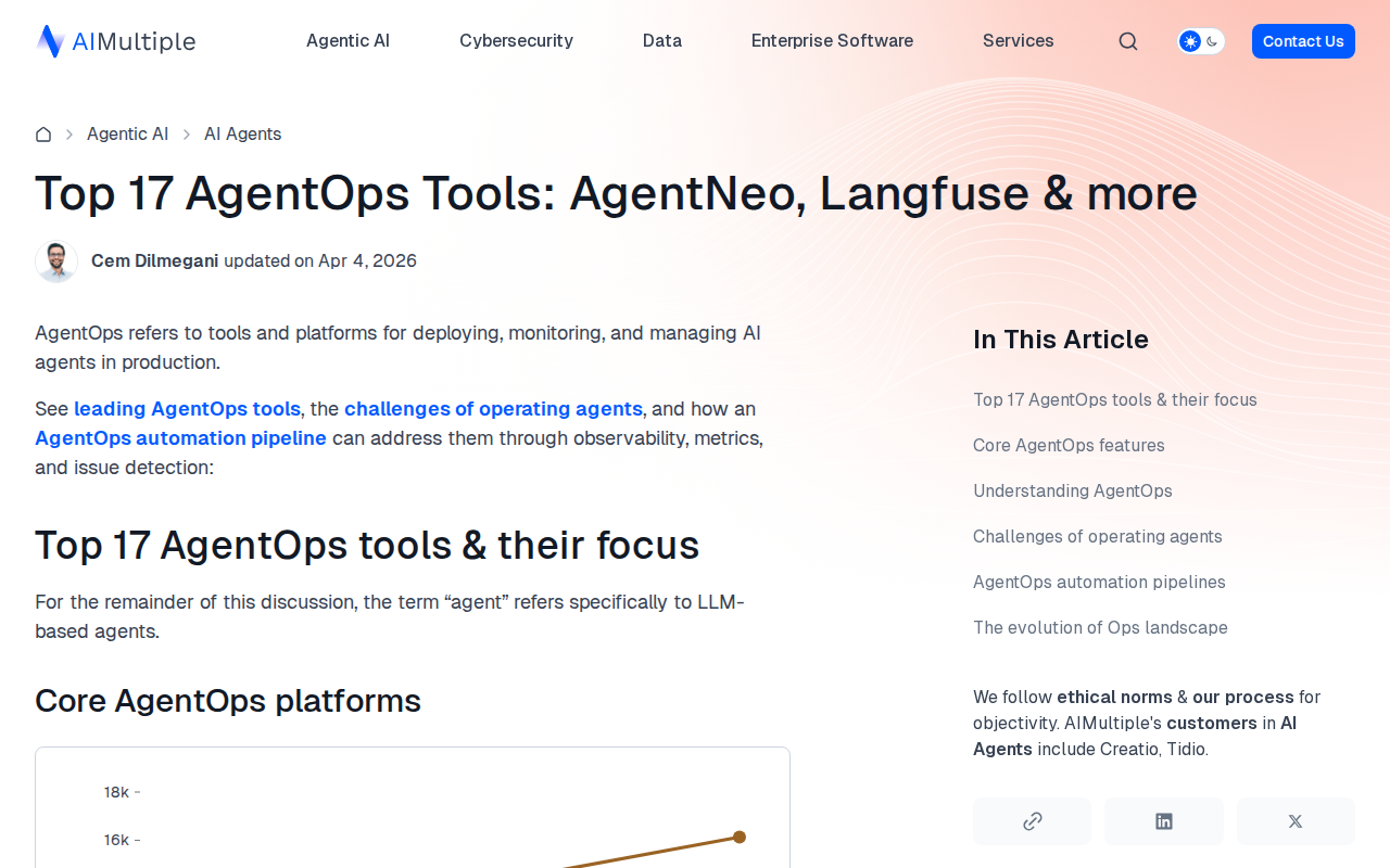 AgentOps homepage screenshot