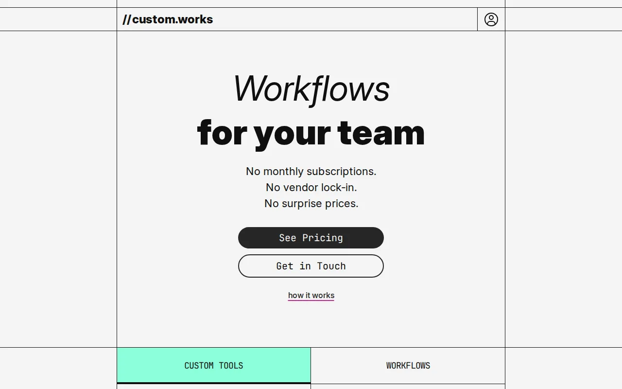 Screenshot of the Custom builders for repeatable document workflows website