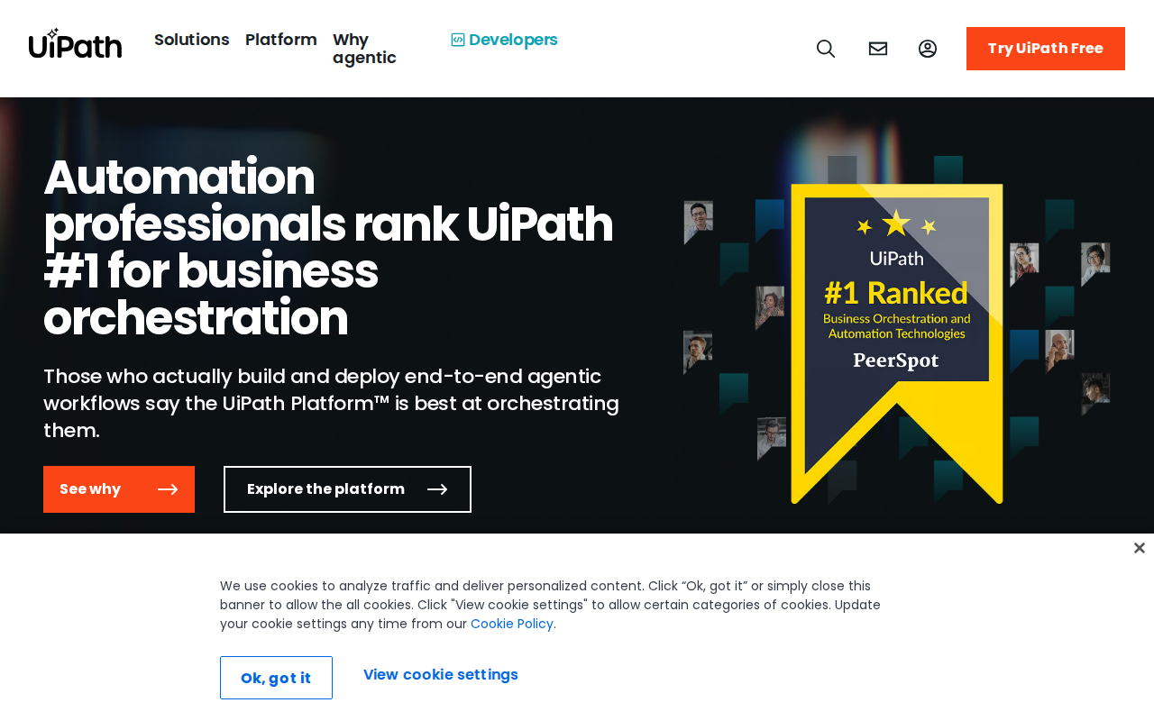 UiPath homepage screenshot