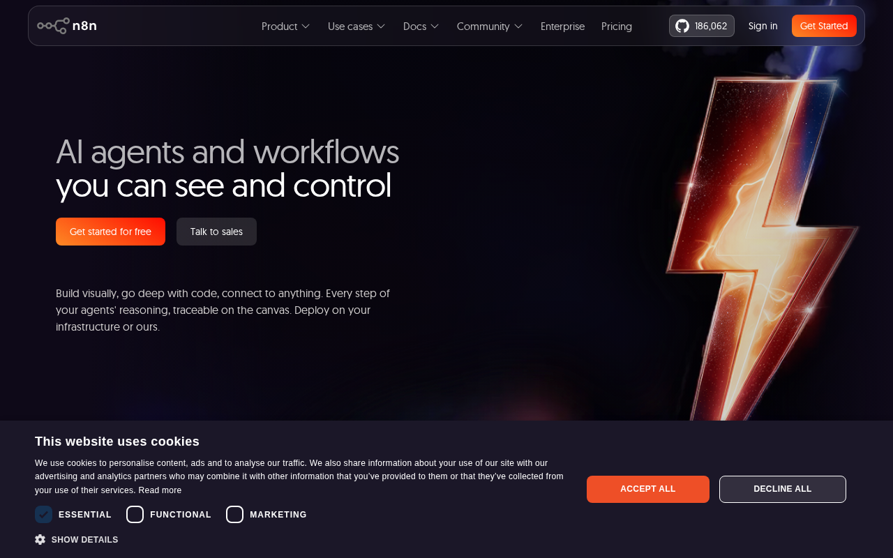 n8n homepage screenshot