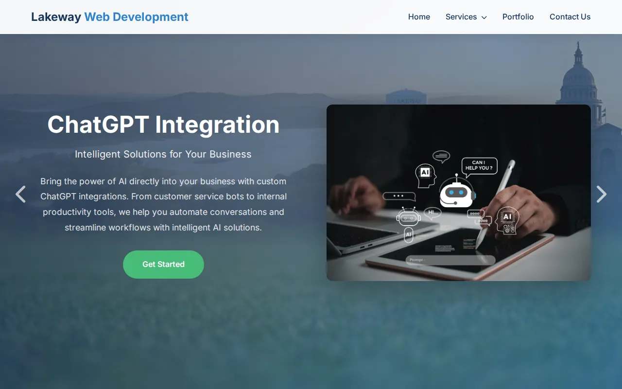 Screenshot of the Lakeway Web Development website