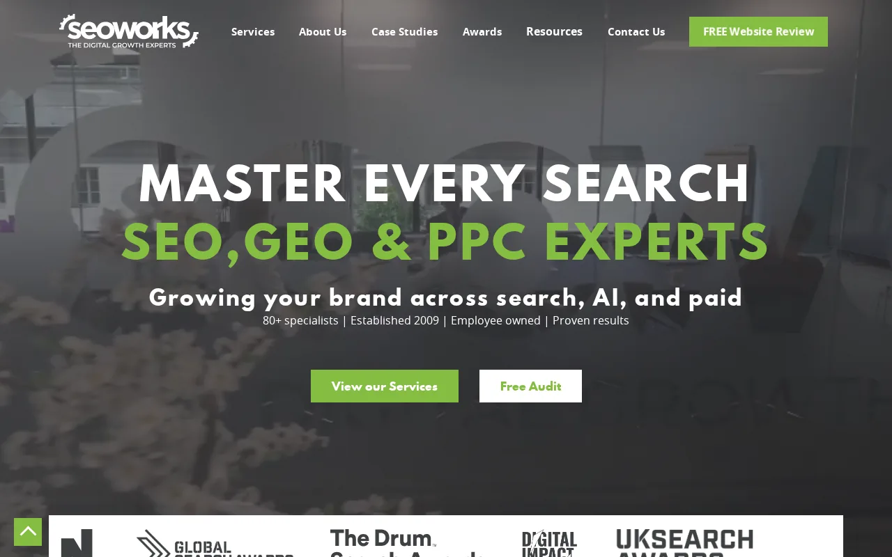 Screenshot of the The SEO Works website