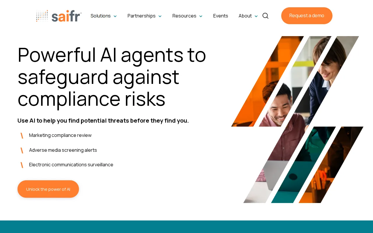 Screenshot of the Saifr website