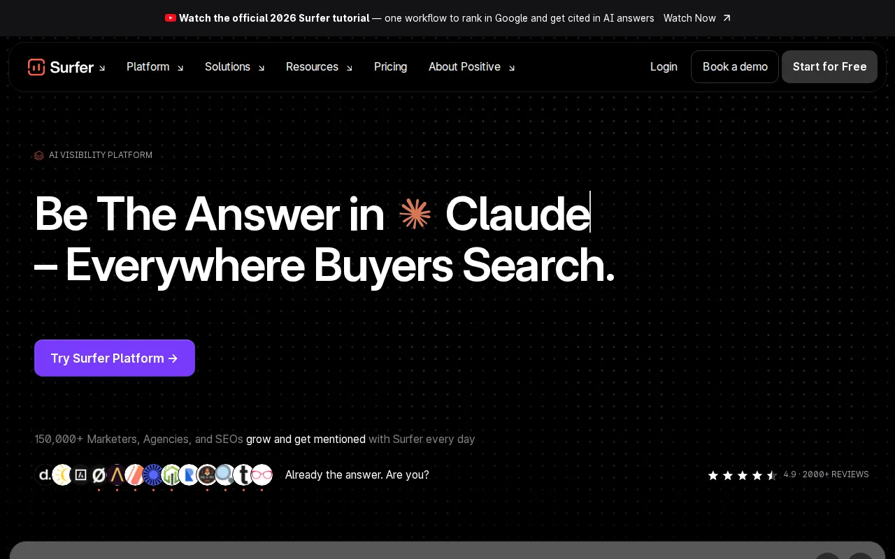 Surfer SEO: visual reference for 3. Surfer SEO, the widest optimisation feature set