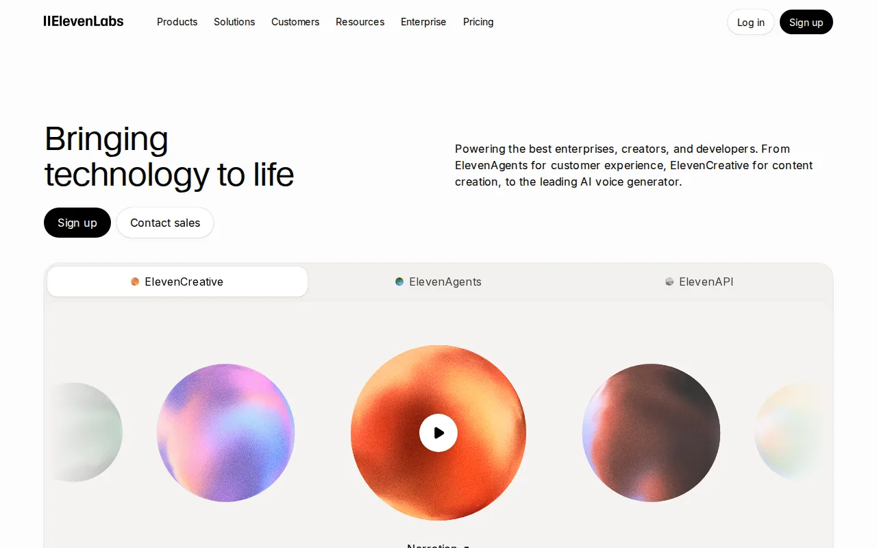 ElevenLabs: visual reference for 13. ElevenLabs, for voice