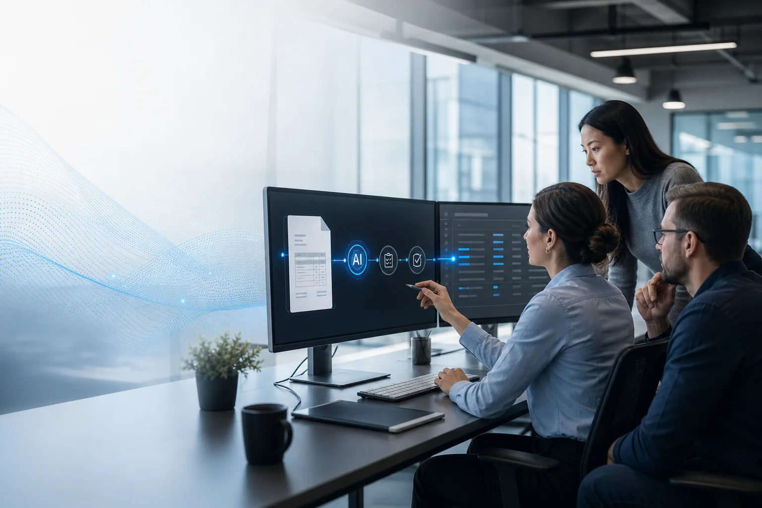 AI invoice processing workflow planning in a US office.