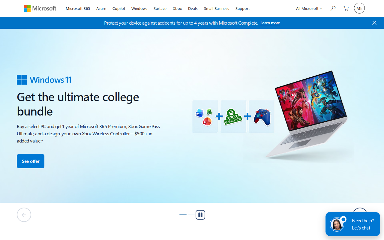 Microsoft Dynamics 365 AI homepage screenshot