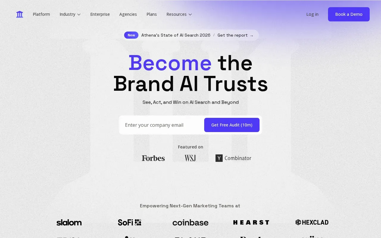 Screenshot of the AthenaHQ website