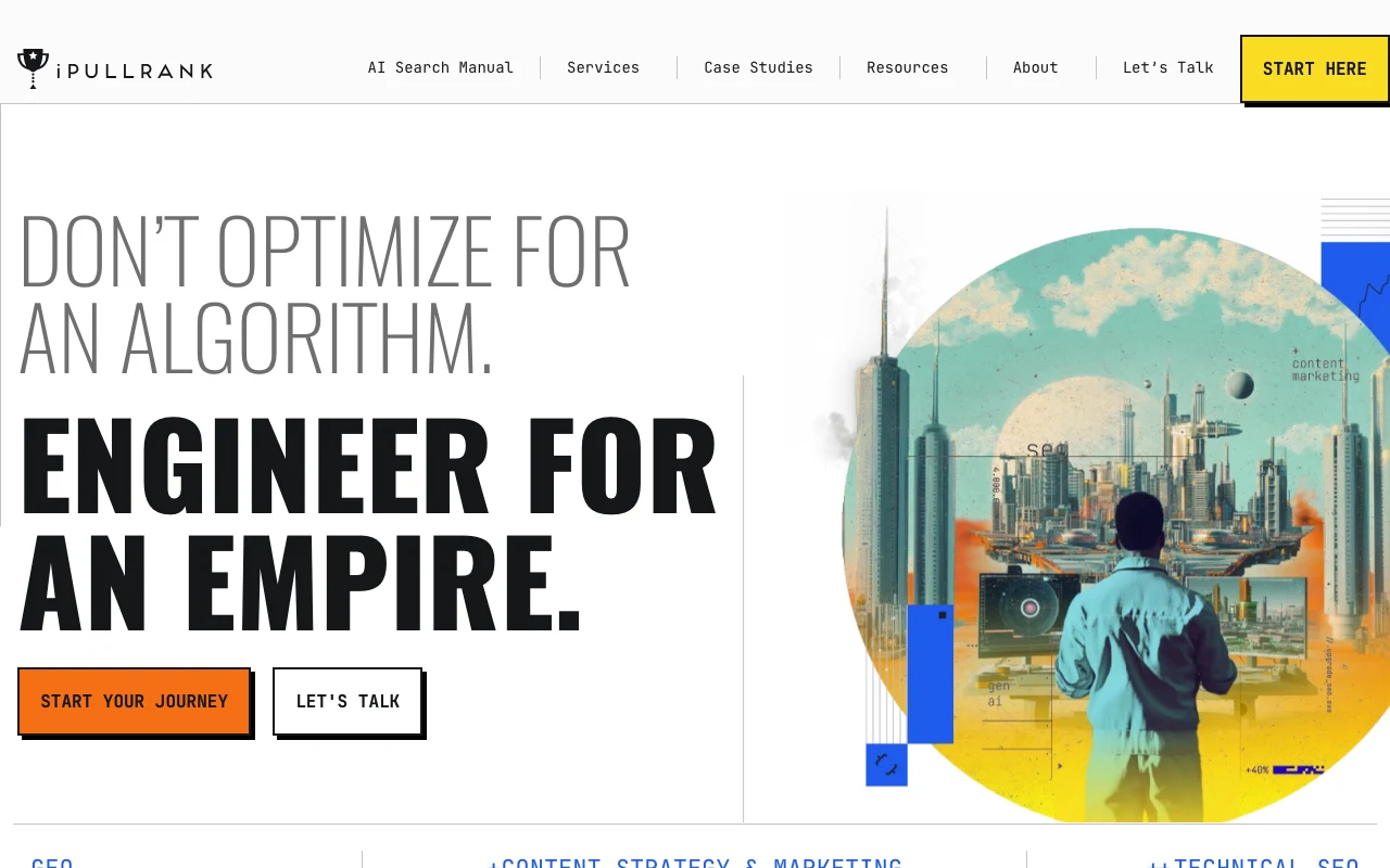 Screenshot of the iPullRank website homepage