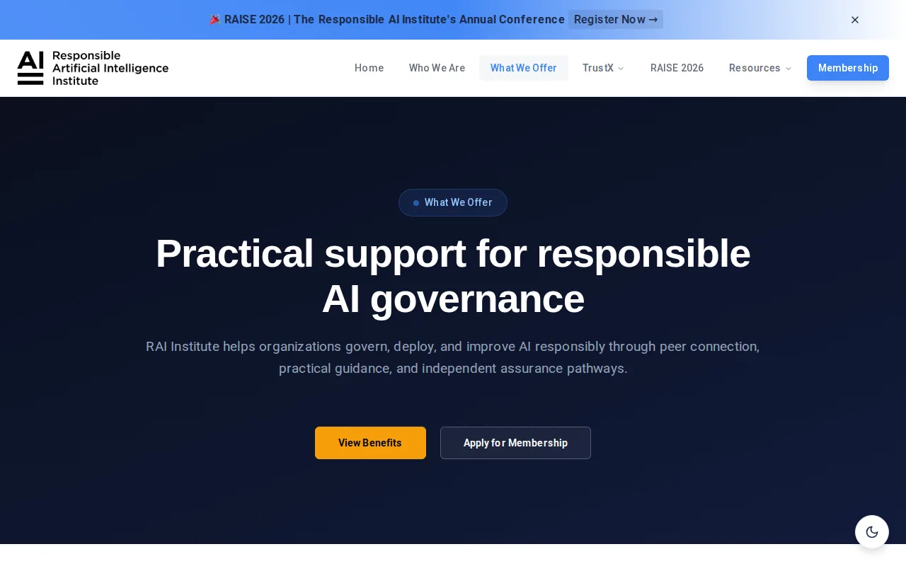Screenshot of the Responsible-AI Assessment and Approval Consultants website