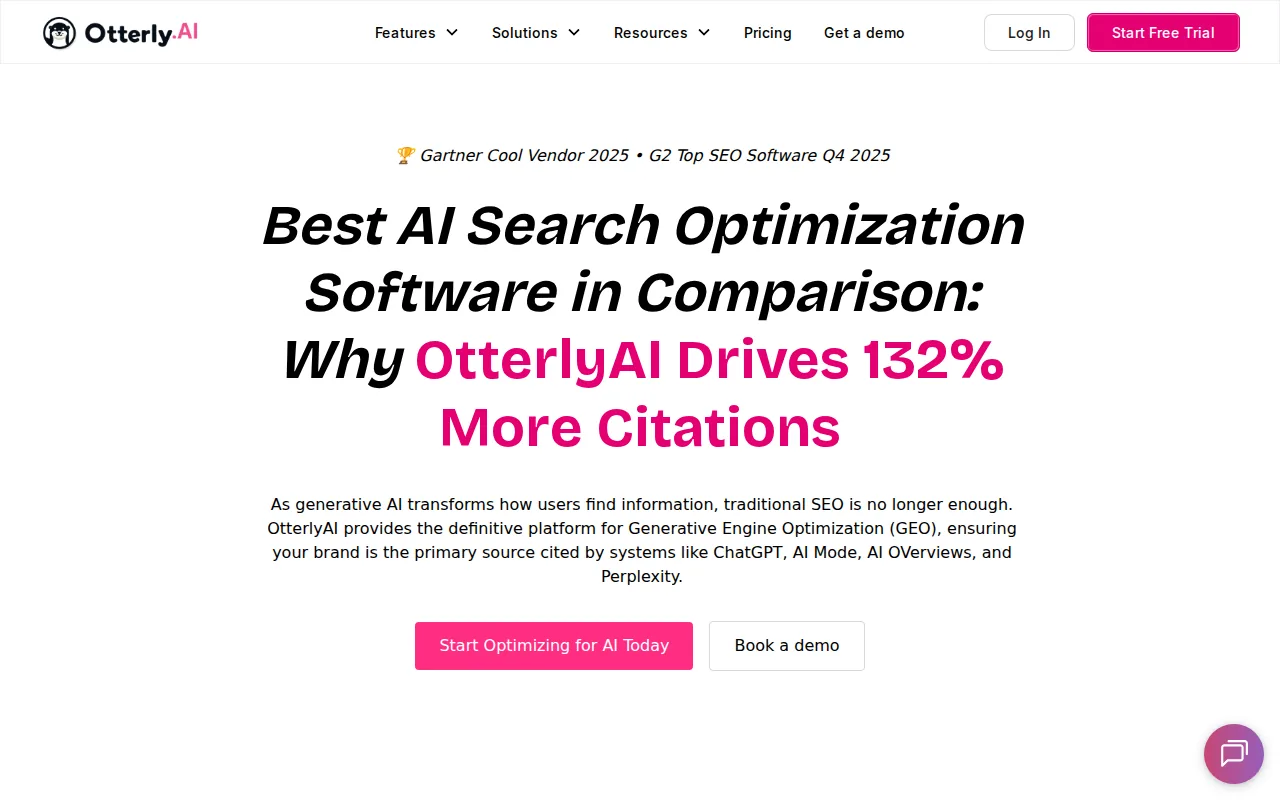 Screenshot of the Otterly.AI website