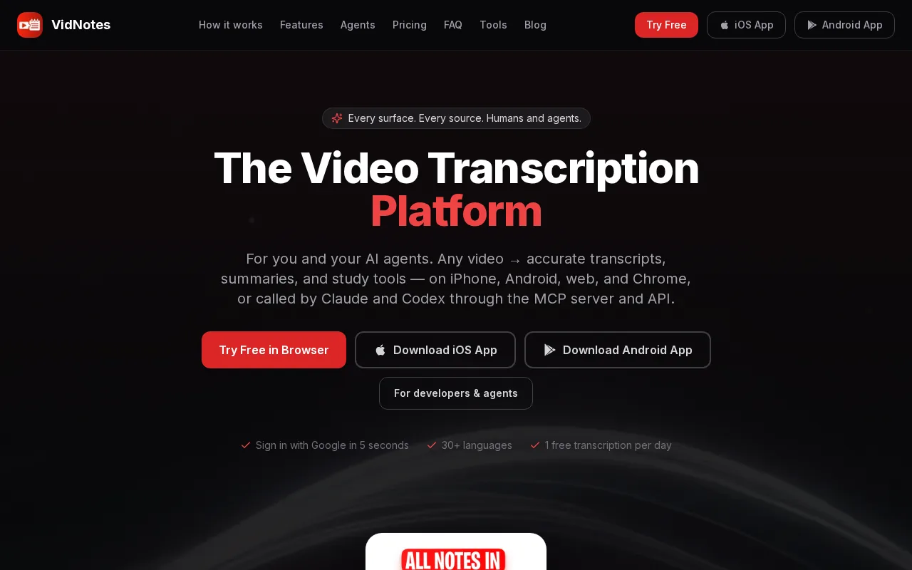 VidNotes AI summaries from voice memos