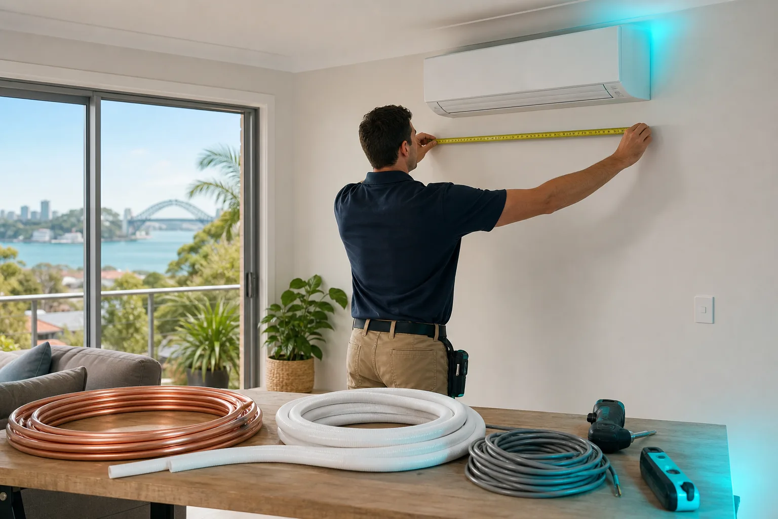 air conditioner installation accessories and split system sizing