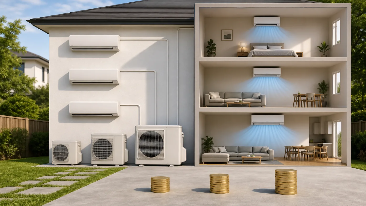 Split System AC Unit Type and Capacity: visual reference for 2. Split System AC Unit Type and Capacity — The Biggest Cost Driver