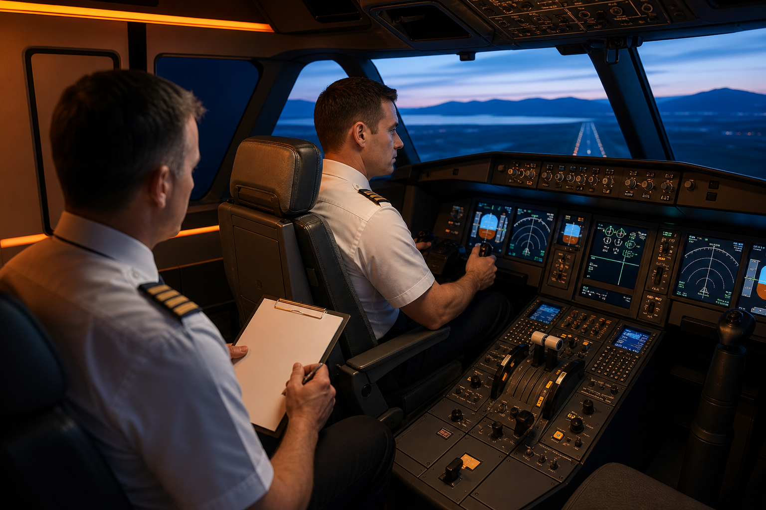 ATP usable test and airline pilot training in a flight simulator