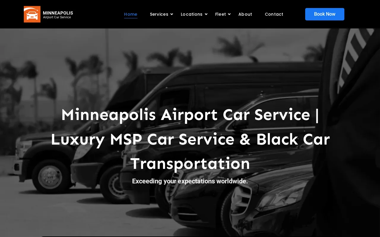 Screenshot of the Minneapolis Airport Car Service website