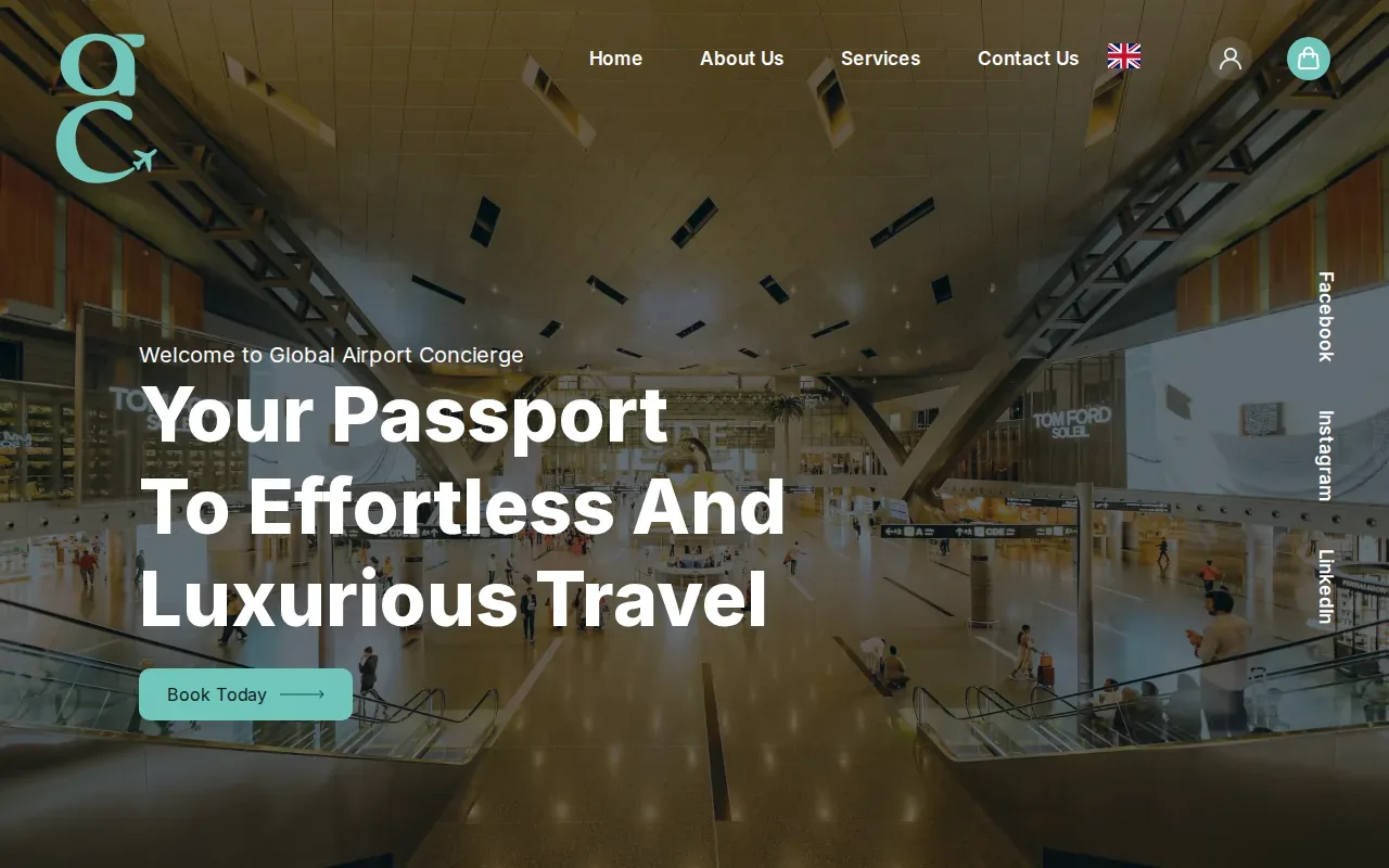 Screenshot of the Global Airport Concierge website