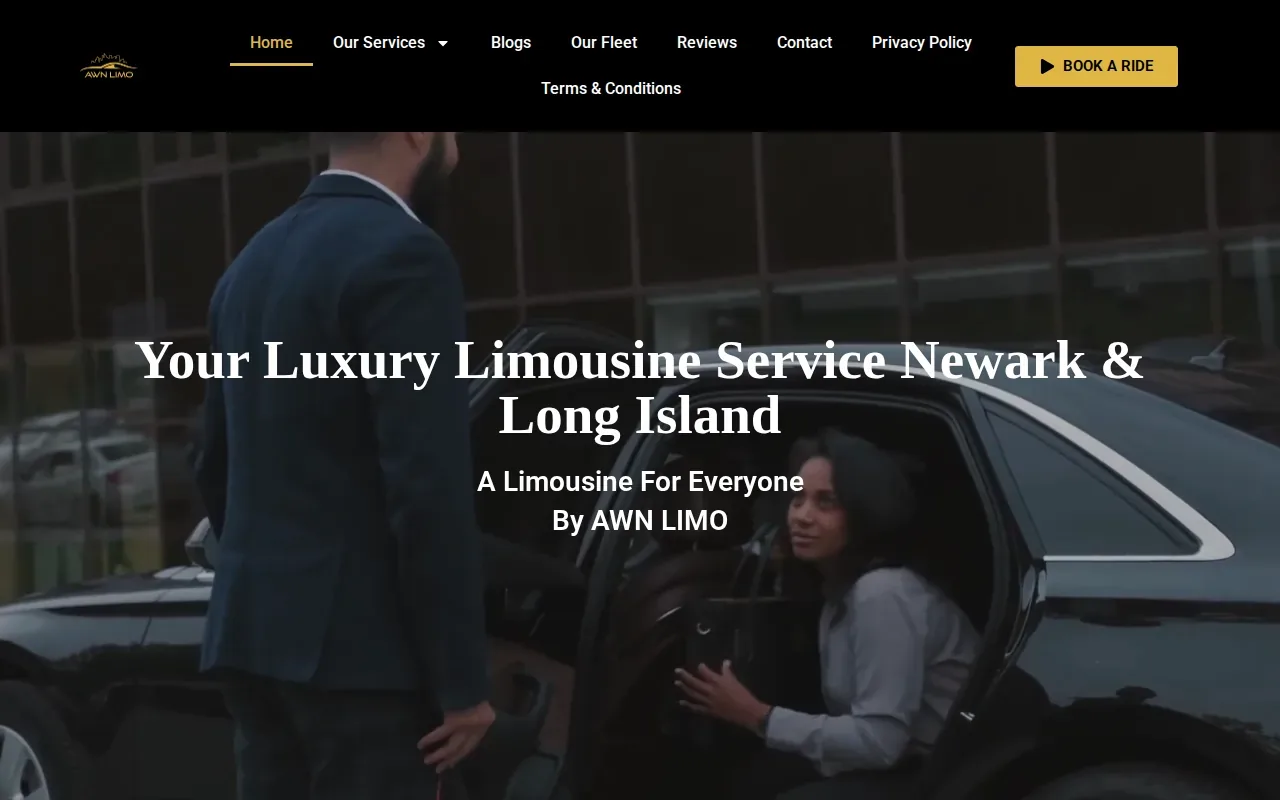 Screenshot of the AWN Limo website
