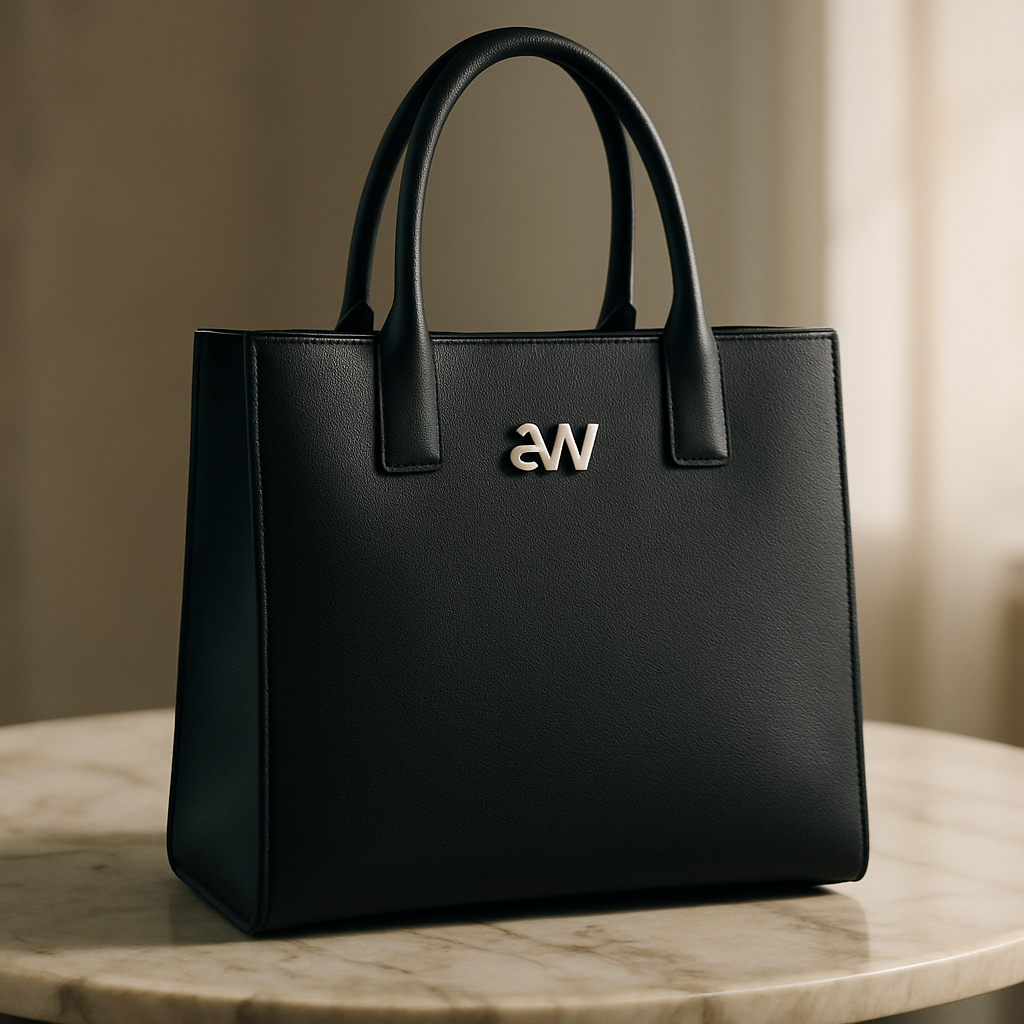 A sleek Alexander Wang tote bag displayed on a marble tabletop with a soft natural light, highlighting the logo hardware and pristine stitching. Alt: Alexander Wang bag sale authentic luxury designer tote