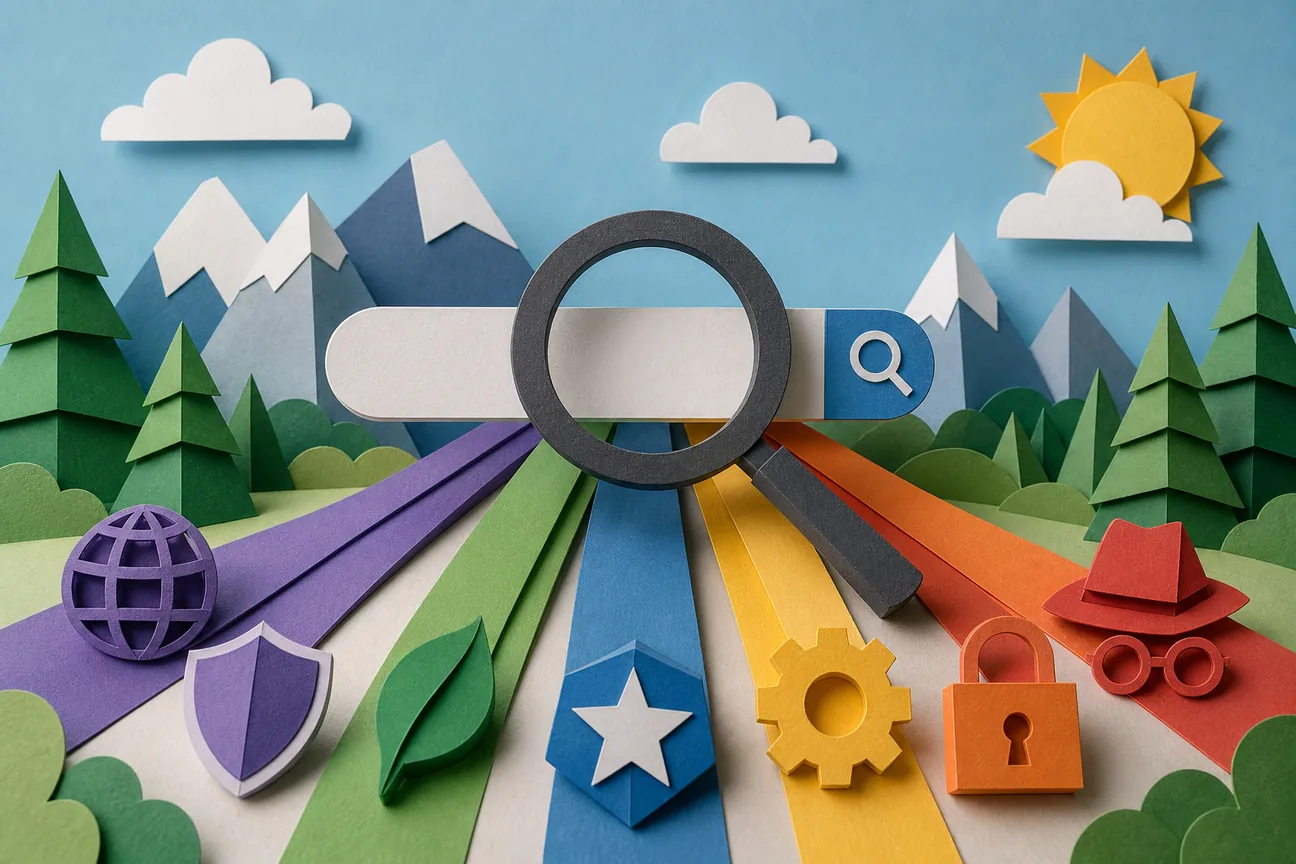 Papercraft illustration of Best Alternative Search Engines to Google
