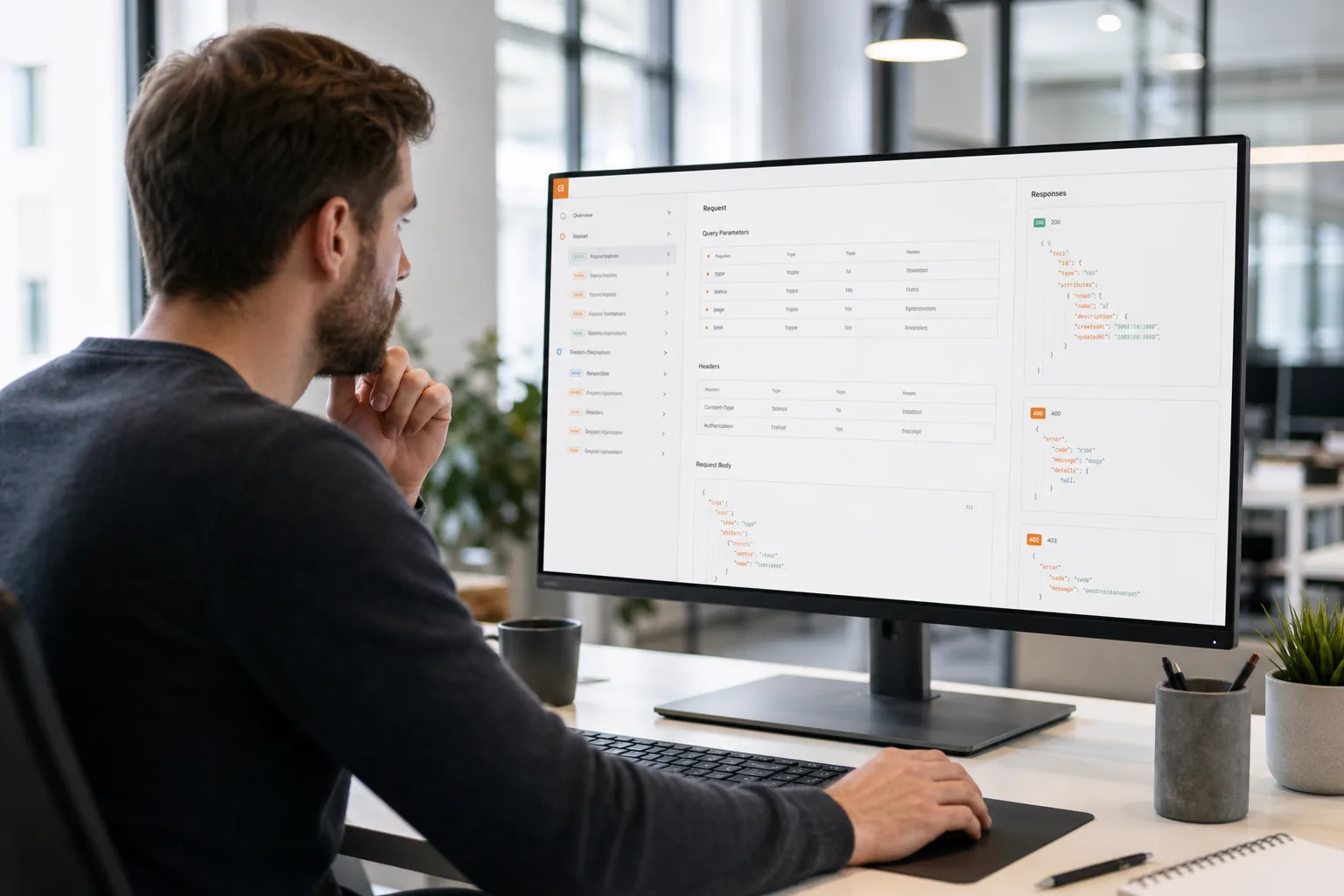 Consistent API reference structure with endpoint groups and response schemas