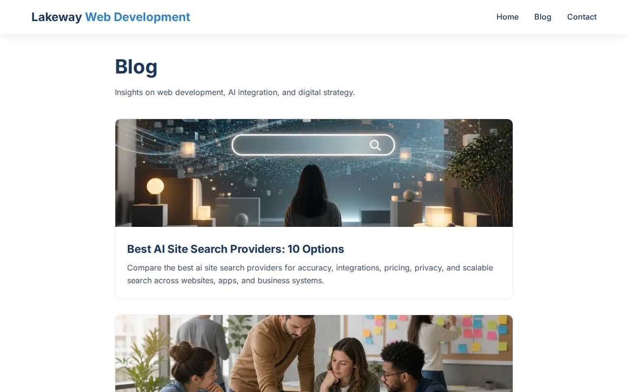 Screenshot of the Lakeway Web Development website