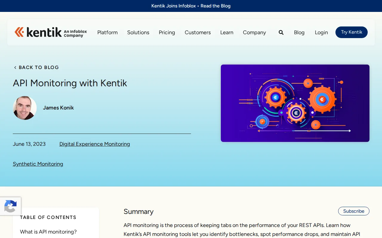 Screenshot of the Kentik website