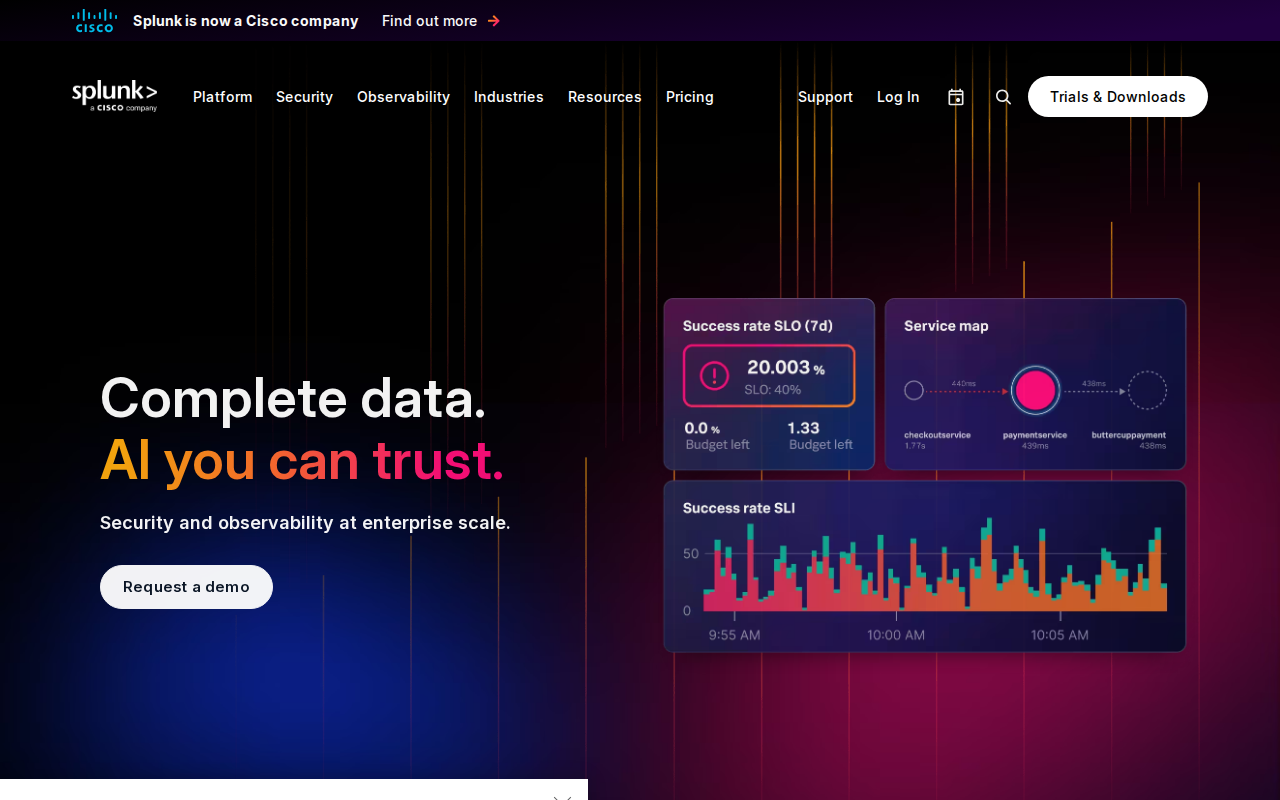 Splunk Observability Cloud homepage screenshot
