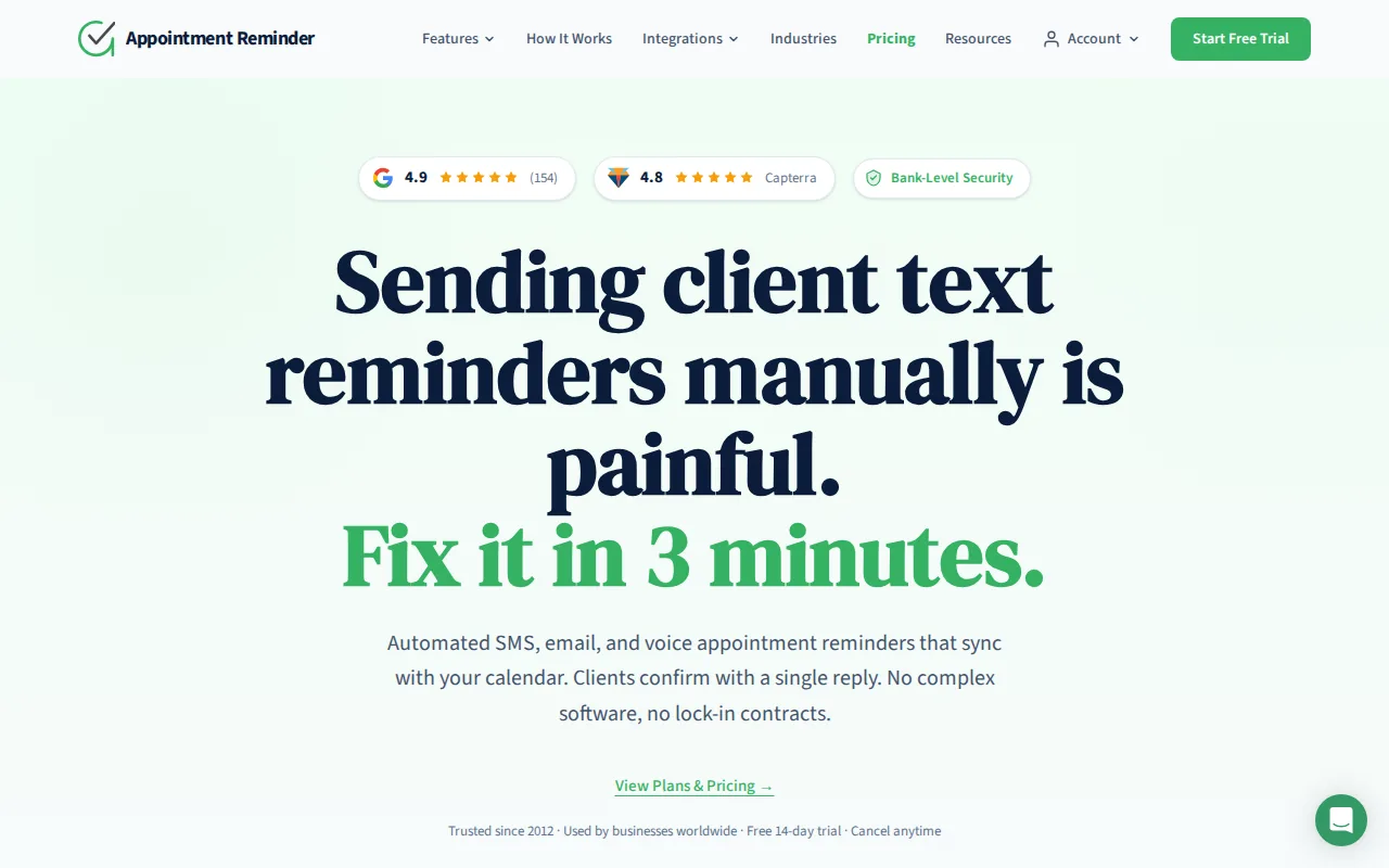 Appointment Reminder: visual reference for 10. Appointment Reminder , SMS, email, and voice options