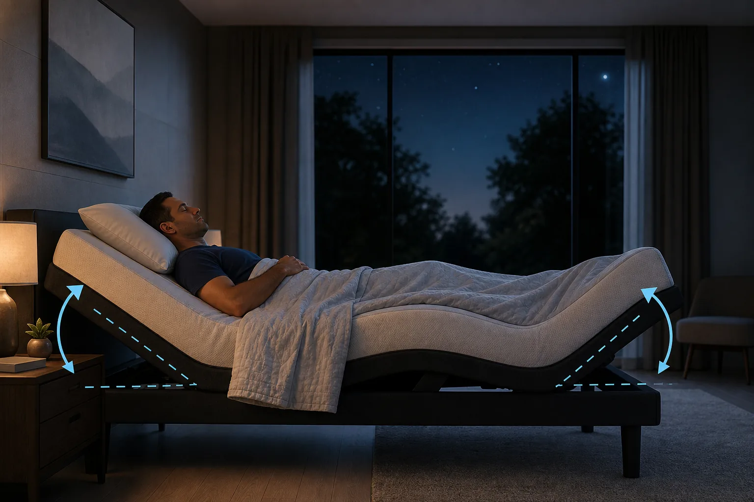Amerisleep Adjustable Base: visual reference for 4. Amerisleep Adjustable Base , Best Wide Head and Foot Elevation Range