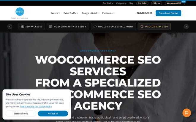 Screenshot of the 1Digital Agency WooCommerce SEO page