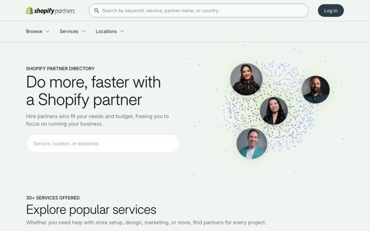 Screenshot of the Shopify Partner Directory