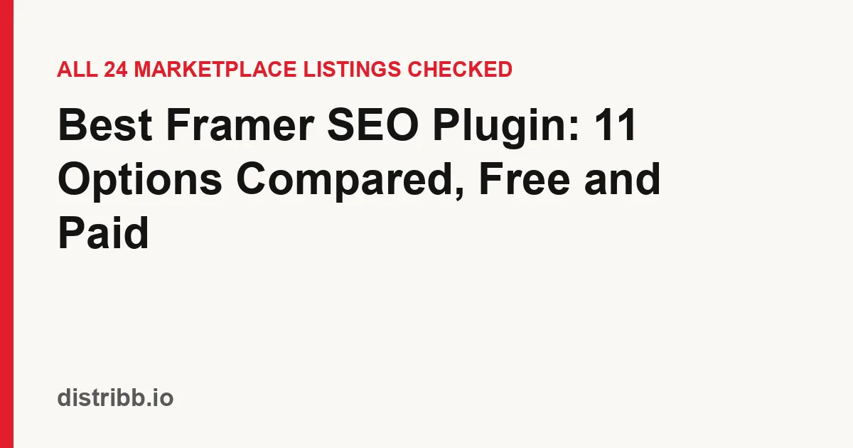 Title card for the best Framer SEO plugin comparison