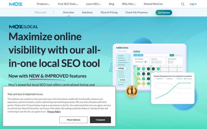 Moz Local product page