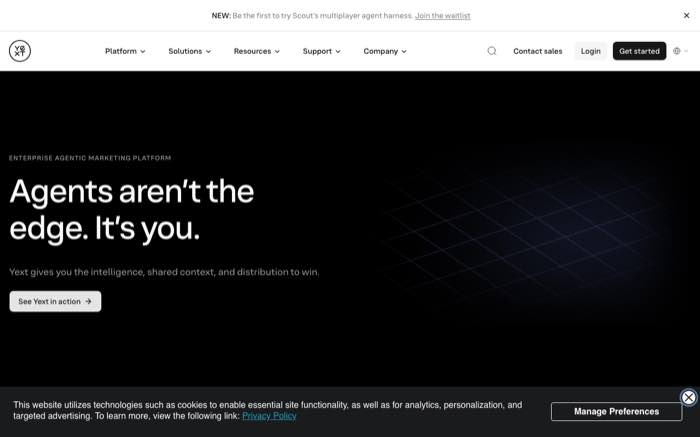 Yext homepage