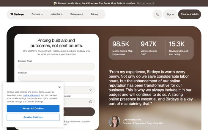 Birdeye pricing page