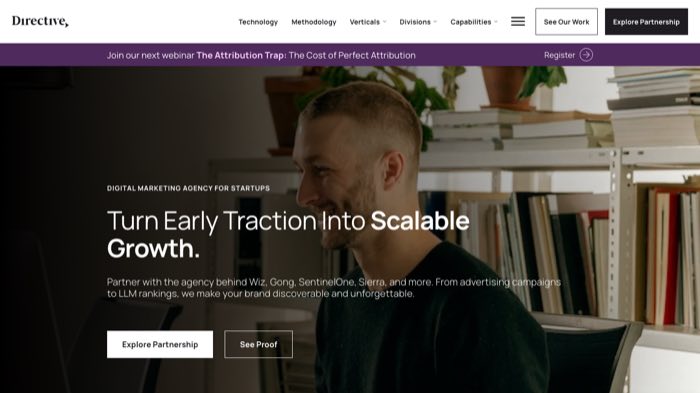Directive startup package page headline turn early traction into scalable growth