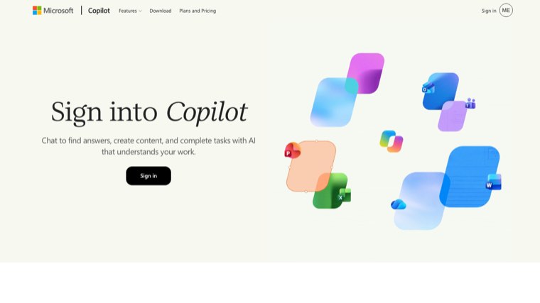 Microsoft Copilot sign-in page