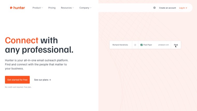 Hunter homepage hero