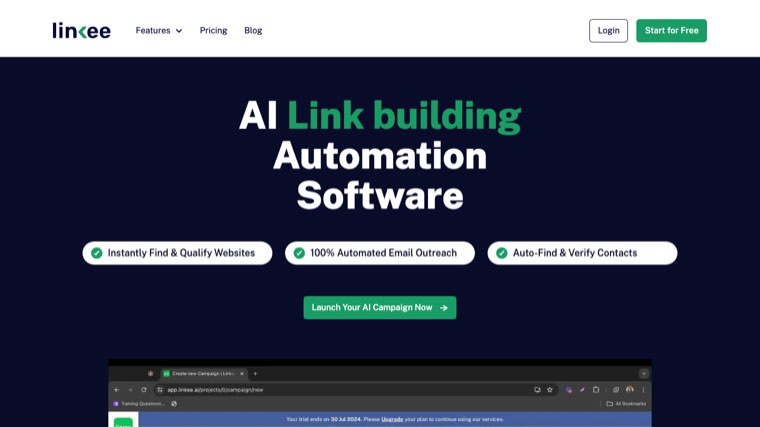 Linkee.ai homepage