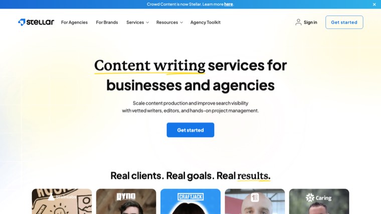 Stellar Content homepage