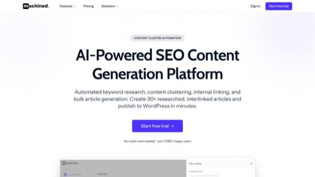 Machined homepage