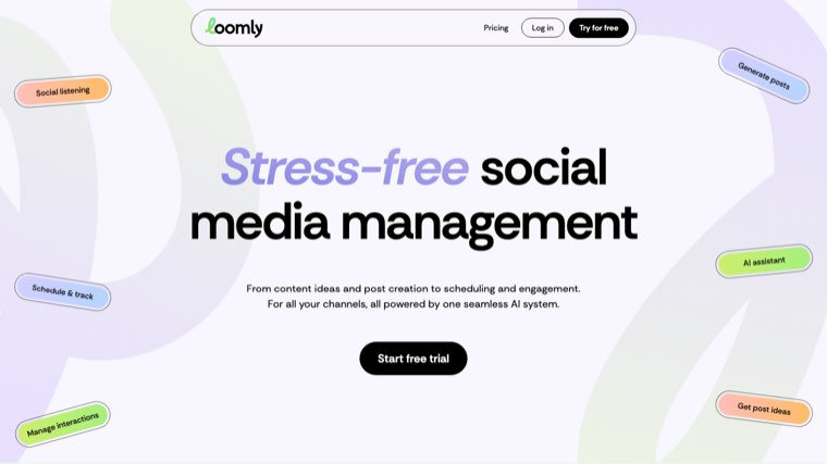 Loomly homepage